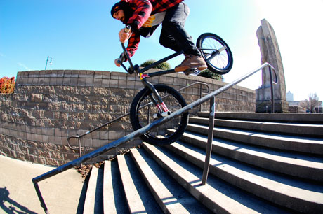 Ian snapped this pic of Corey tooth hanging a rail in Memphis...