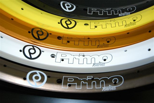 Primo Balance 7000 Series Rims in Black, Yellow, Anodised Orange, White and Anodised Brown RRP £64.99