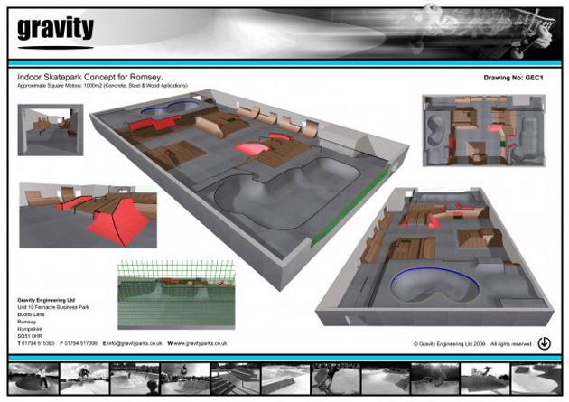 £1.4m indoor skatepark project.