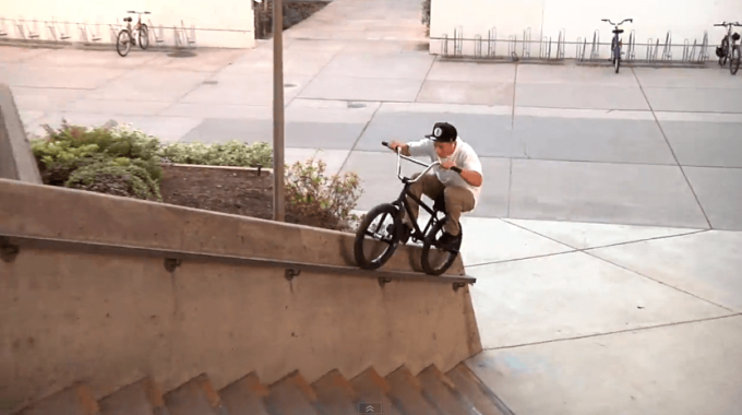 Sean Ricany wins internet with bike skill on banister