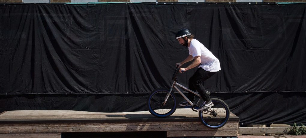 The front wheel should land just before the back peg. If you’ve aimed right with the front wheel, let’s say three to four inches in from the edge of the ledge, the back peg should meet up with the coping relatively smoothly. You don’t need to slam the back end into this, try and keep it a smooth action.