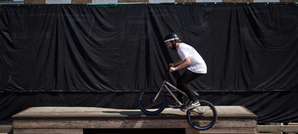 As you land in the grind, compress into it a little to absorb the impact and help keep your centre of gravity low.