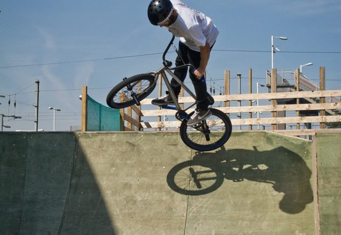 To begin with, learn 360’s on ramps first; it’ll at least get you used to the spin.