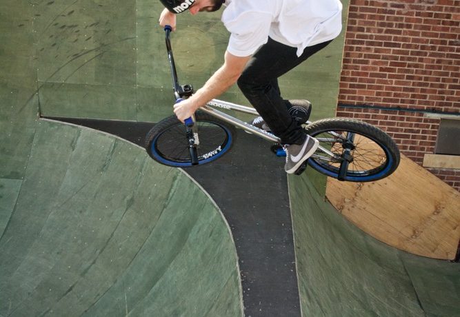 You don’t want to pencil the 360, try and keep the bike level in the air. If you’re too upright in the spin you might land back wheel first and loop out.