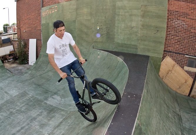 The key with these is being able to land well back in the transition and you can really get this down without throwing the bars around.