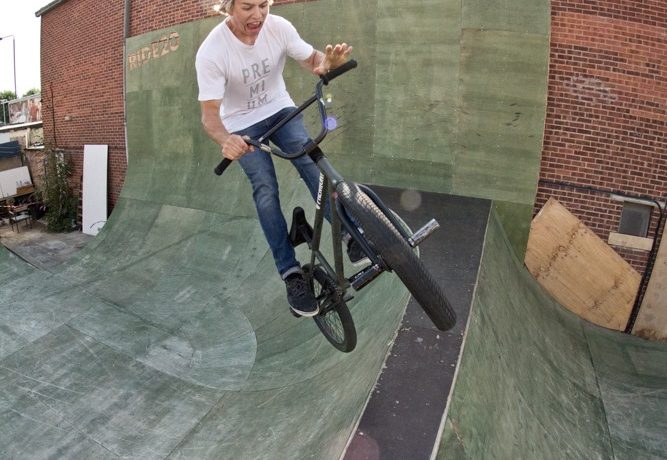 Once you’re ready, go a little faster than you would for a normal 180.