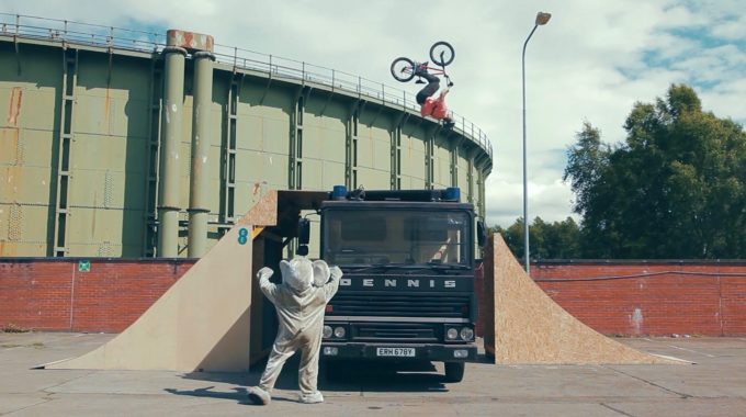 Jason Phelan - Flipping over a fire engine.