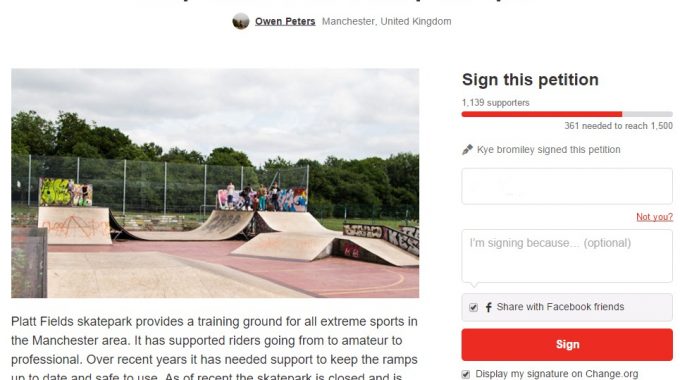 Petition: Keep Platt Fields Skatepark Open!