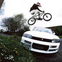 Challenge: Car jump. Wallace sending it over his own.