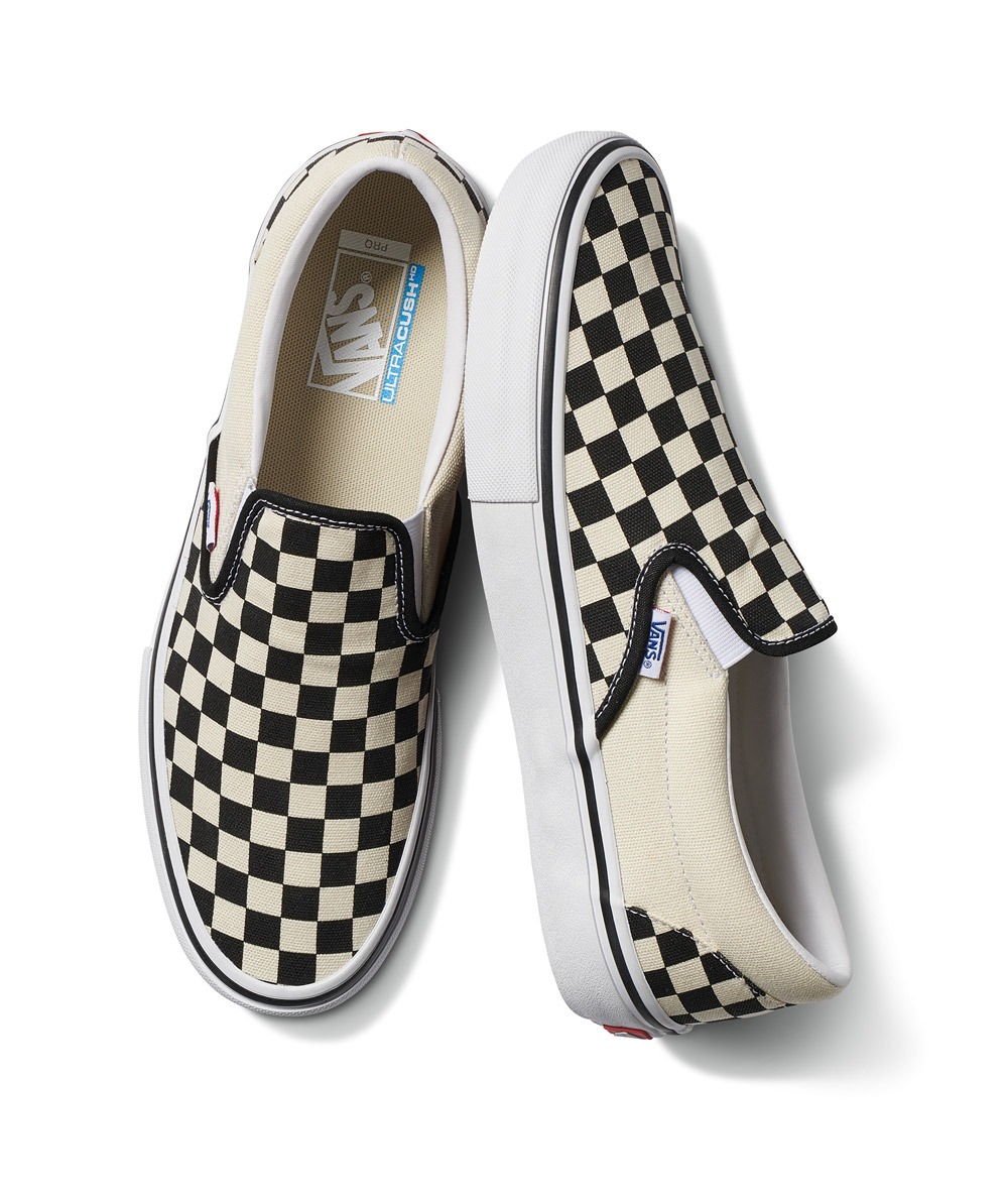 vans checkered slip on pro