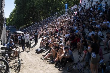 'Backstage' watching the screens during park finals