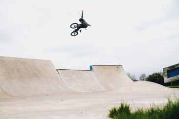 Dean Cueson, flying over the pocket channel.