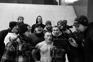 Kieran Reilly is seen during the Triple Flair project at Asylum Skatepark in Nottingham, on January, 06 2022