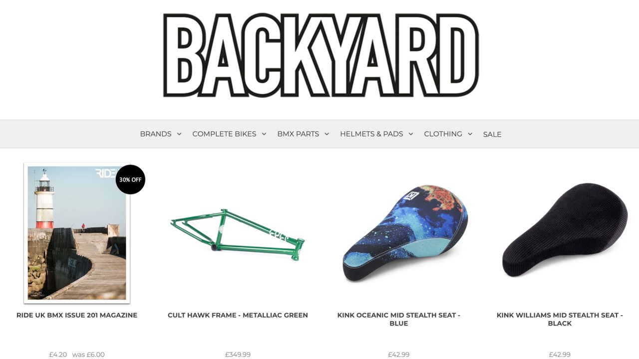 Backyard online store relaunches Ride UK BMX