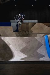 Tom Russell styling out over the now 6ft volcano at The Asylum Skatepark. Photo: Adam Lievesley